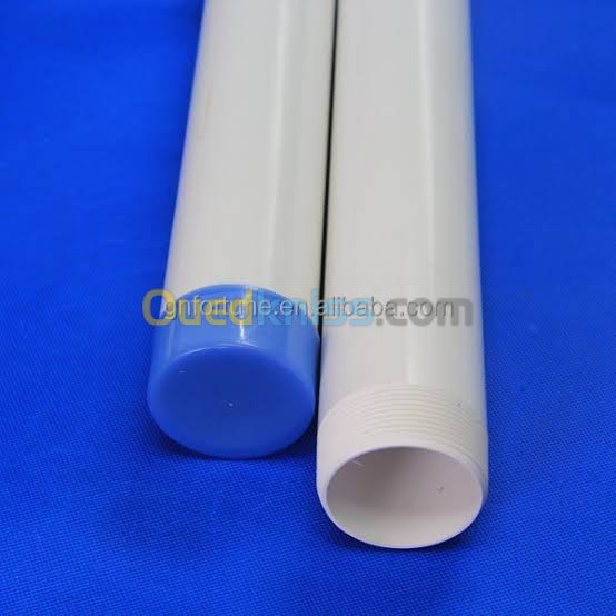 Tube pvc blanc fileté 