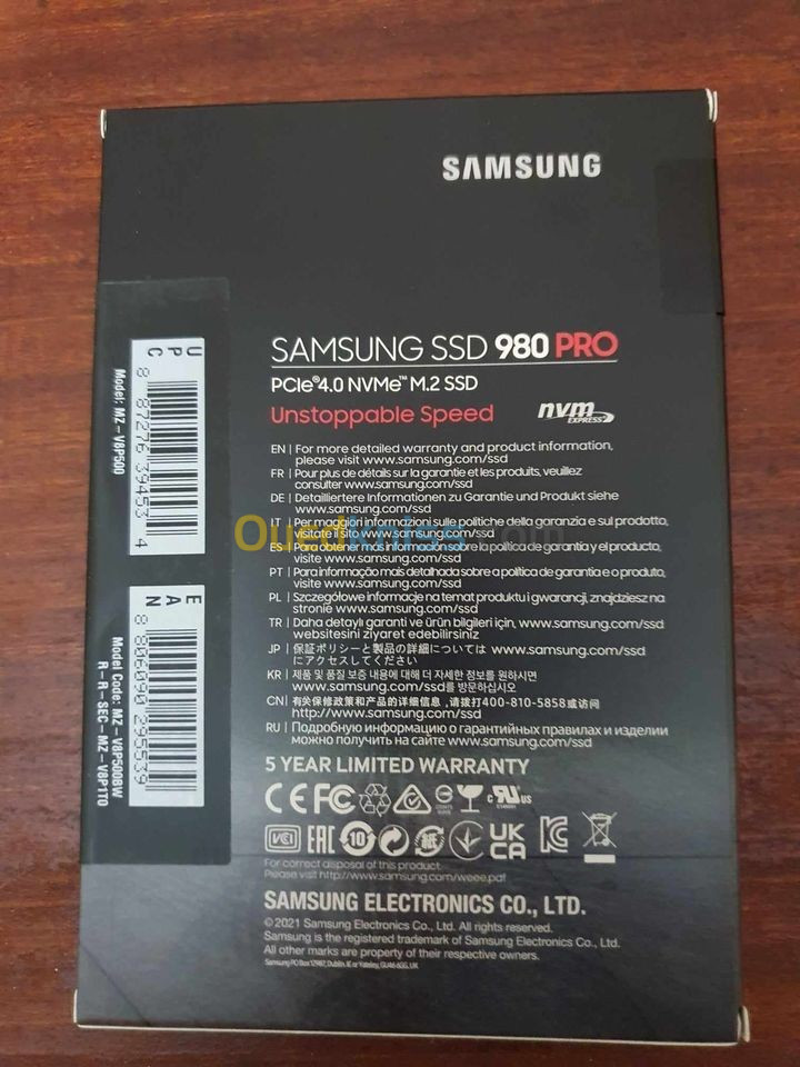 Disques dure ssd samsung 980 pro NVMe 500Gb