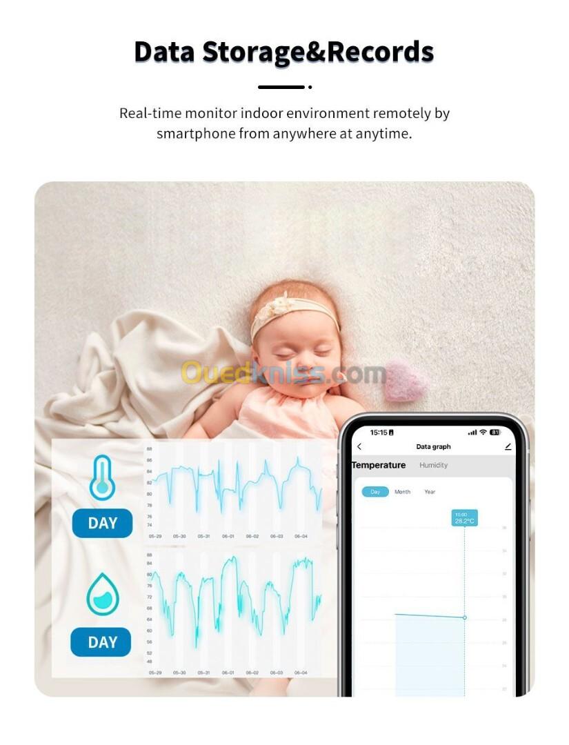 Détecteur température humidité wifi 