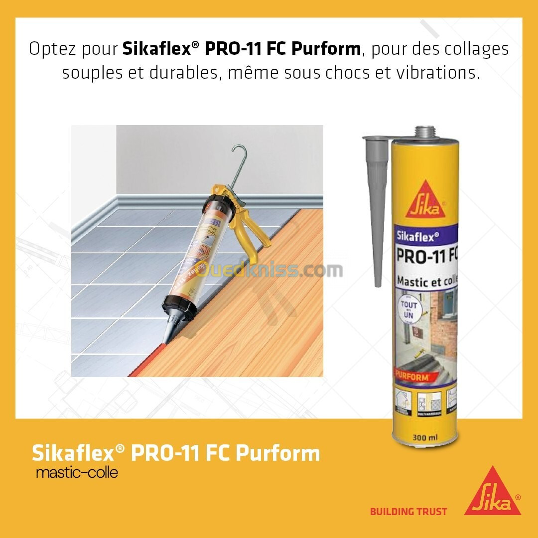 SIKAFLEX PRO-11FC  Mastic colle à prise rapide (BLANC et GRIS)