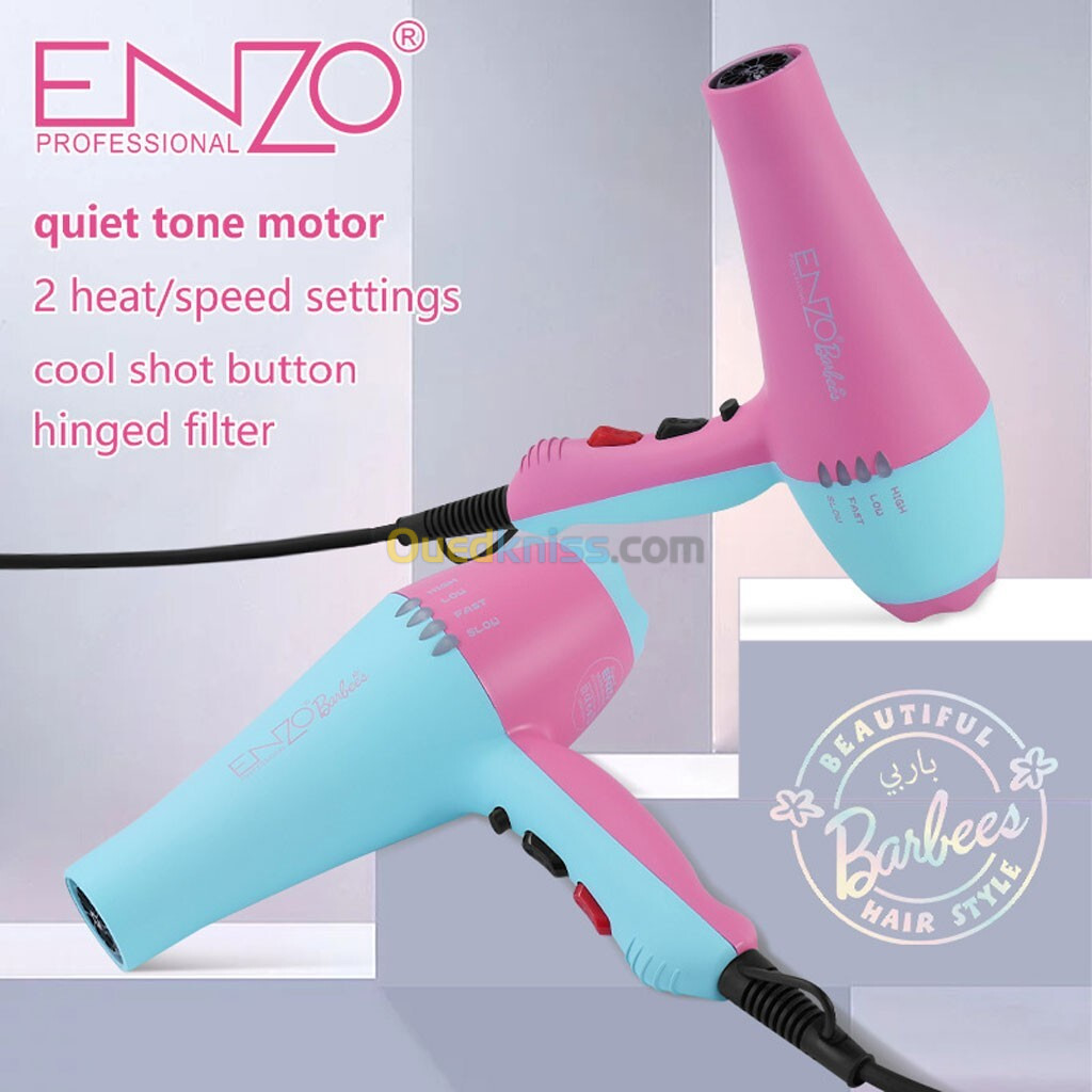 ENZO PROFESSIONAL Seche cheveux Ionic turbo 17000 RPM Edition Barbie 4,300 DA 