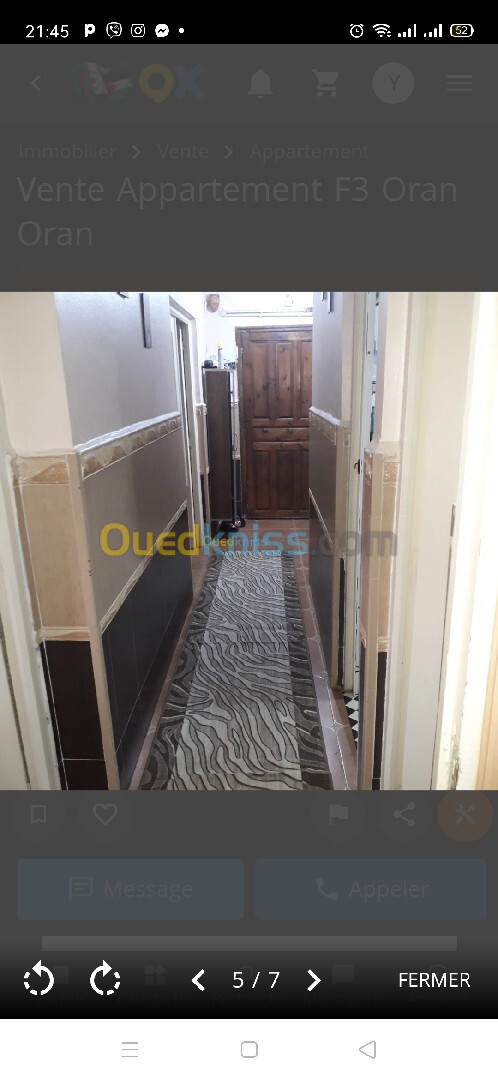 Vente Appartement F3 Oran Oran