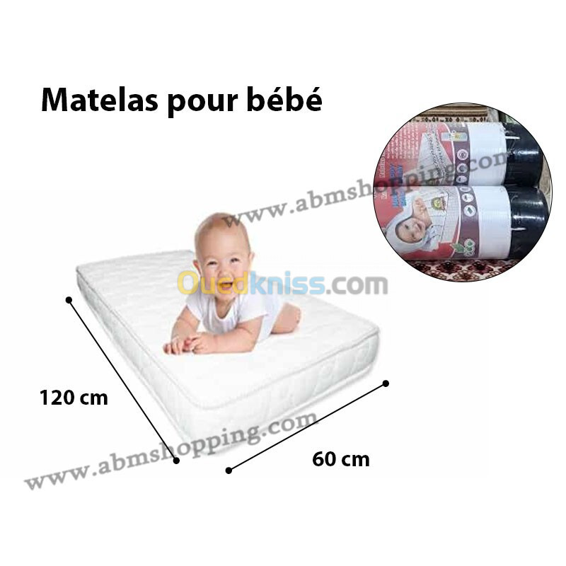 Matelas Orthopédique D30 pour bébé 105*65 cm