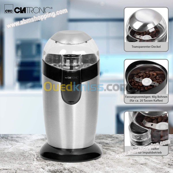 Moulin à Café Lames en Acier Inoxydable 120 W – Clatronic