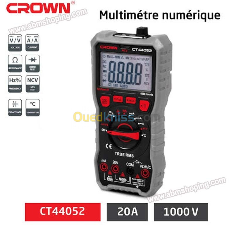 Multimètre Numérique 750 V - Crown