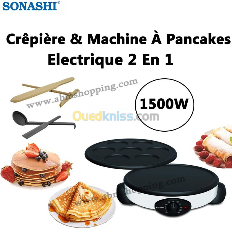 Crêpière & Machine À Pancakes Electrique 2 En 1 | SONASHI