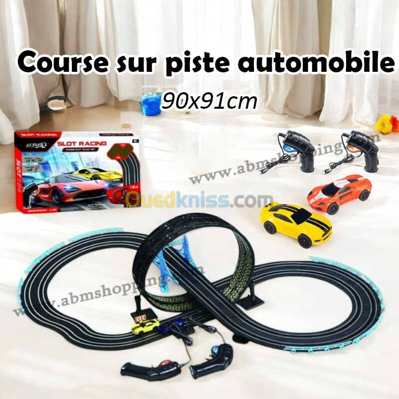 Course sur piste automobile 90x91cm