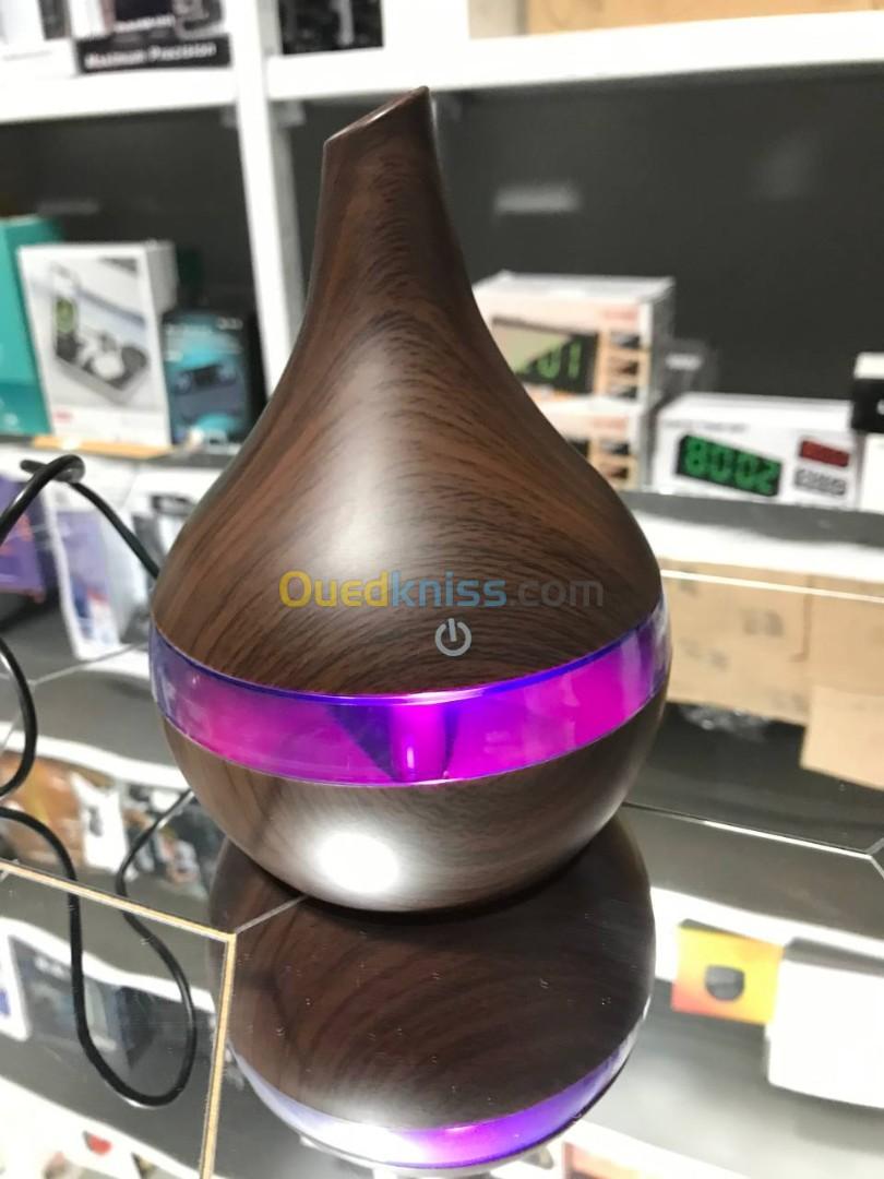 Humidificateur Électrique style bois 300ml Aromathérapie Diffuseur Avec 7 Couleur LED Lumière