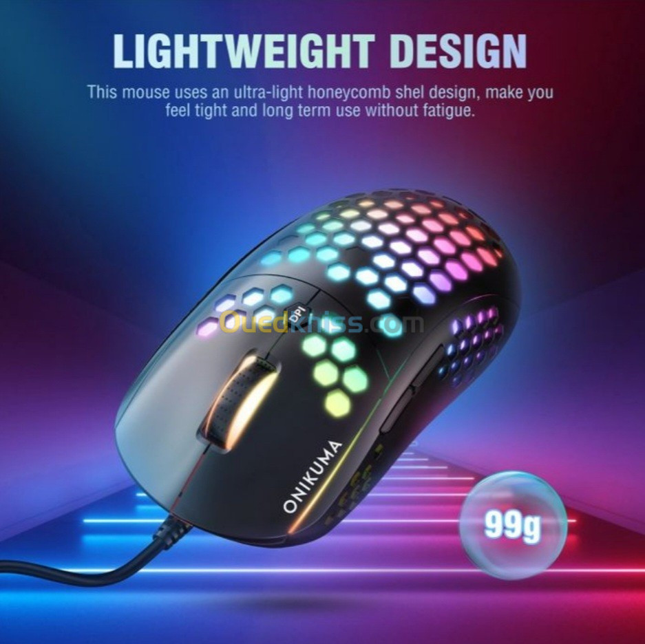 Souris Gamer Cw903 - Rgb Filaire 6400 DPI - 6 Boutons - Antidérapant- Noir