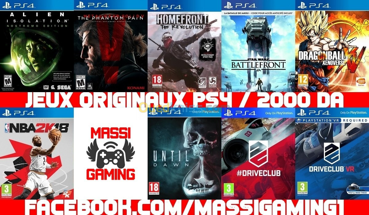 JEUX PS4 ORIGINAUX (ALLI KAYAN FA TSAWAR) **