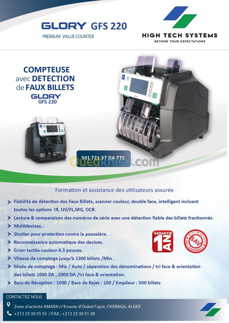 COMPTEUSE DETECTEUSE DE FAUX BILLETS