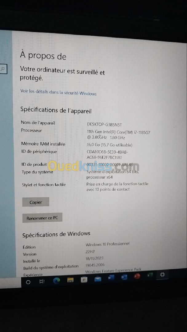 PC portable llbi3 jdid kartona 16 ram v7 pro dell