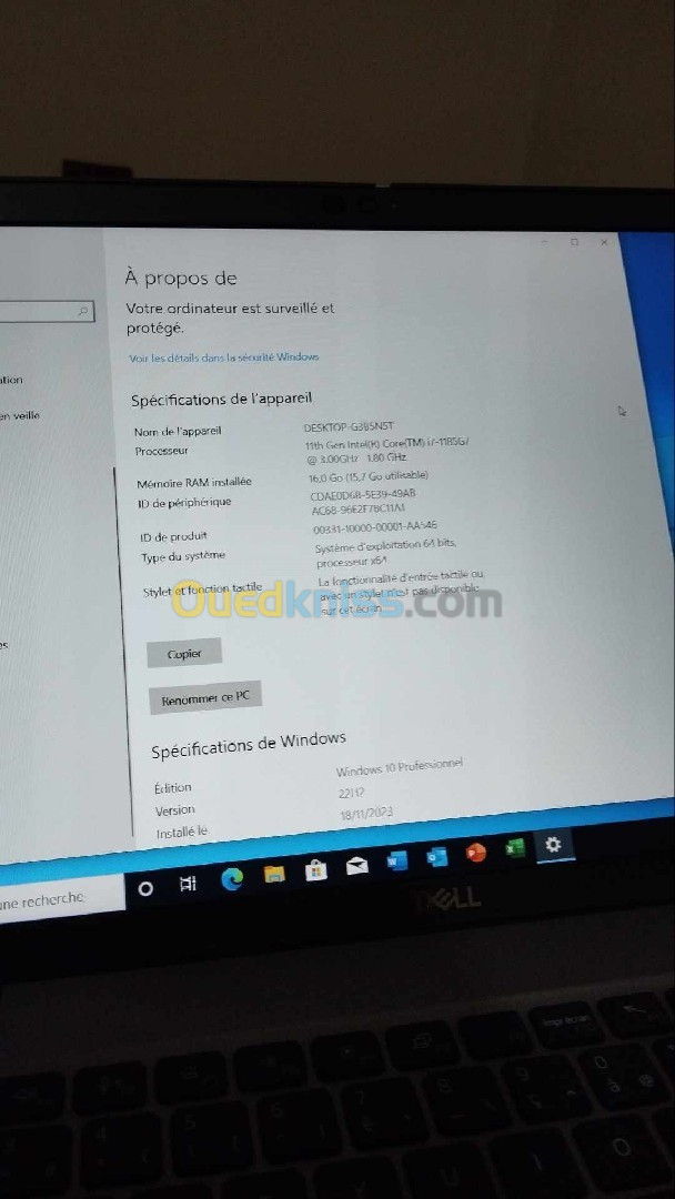 PC portable llbi3 jdid kartona 16 ram v7 pro dell