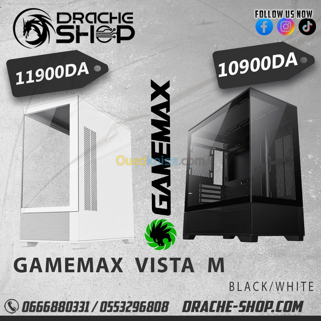 Boitier Gaming GAMEMAX VISTA M (Black/White)