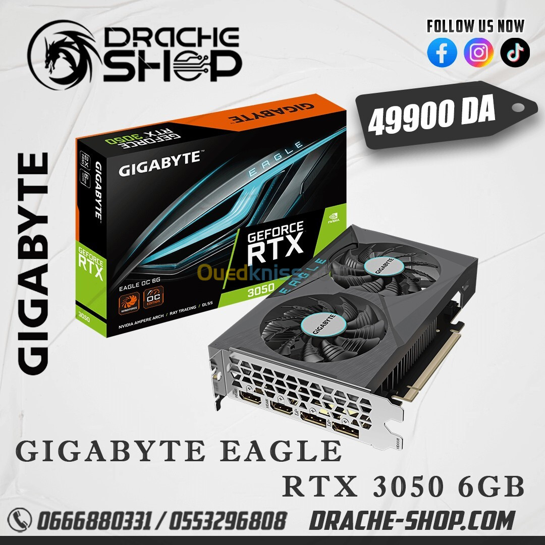 Carte Graphique RTX 3050 GIGABYTE EAGLE OC 6GB