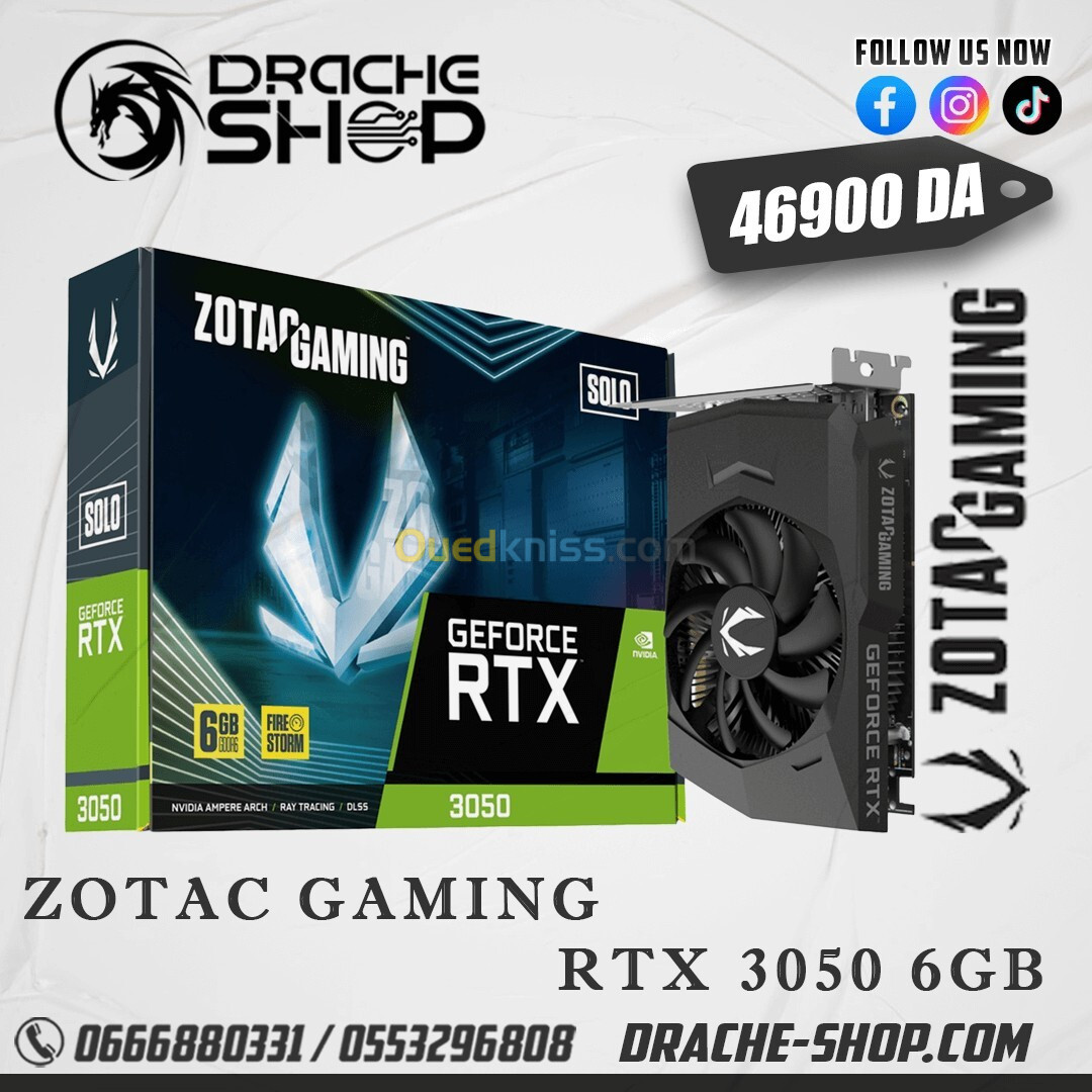 Carte Graphique RTX 3050 6GB Zotac Gaming SOLO