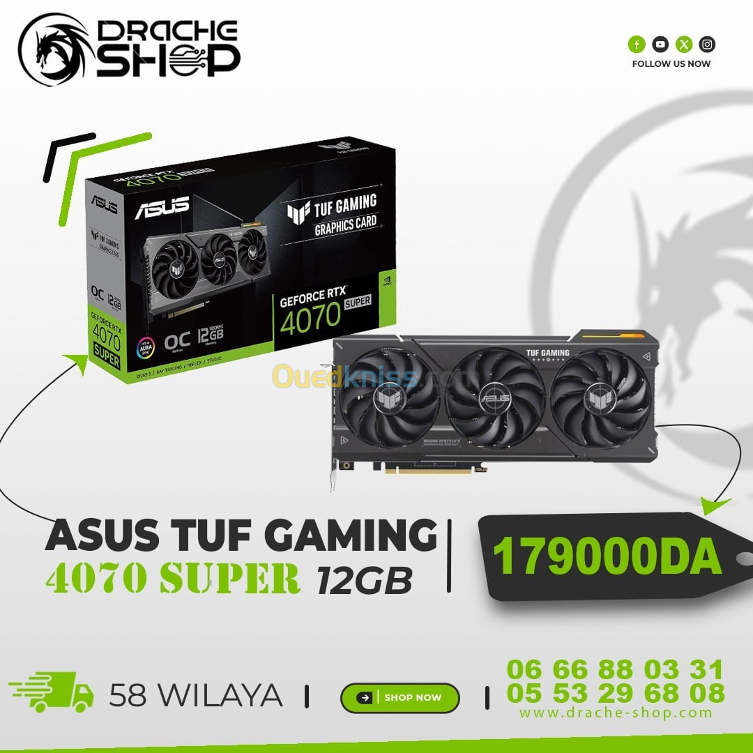 Carte graphique ASUS Dual RTX 4070 SUPER OC Edition 12GB GDDR6X