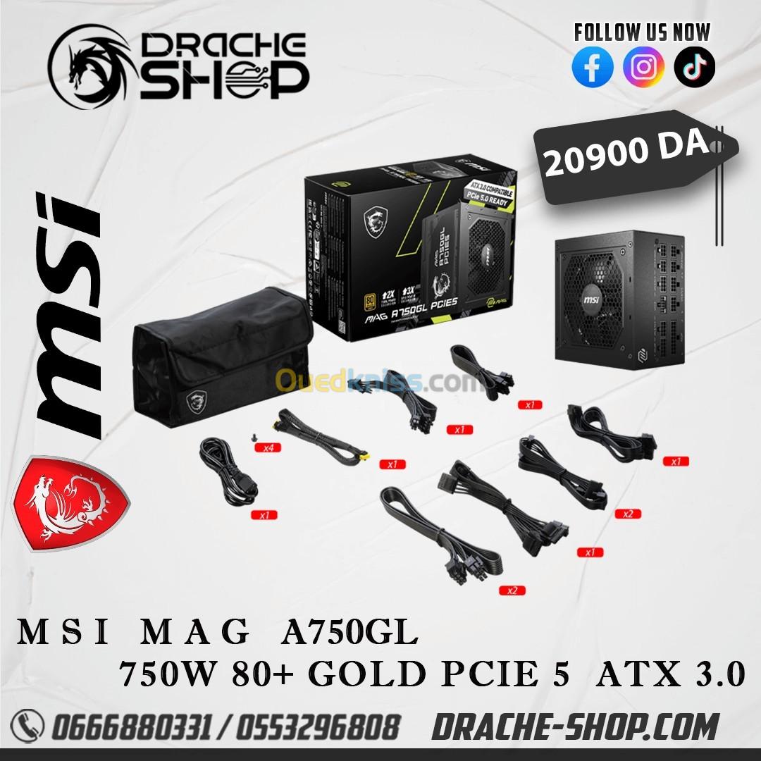 ALIMENTATION MSI MAG A750GL PCIE5 80+ GOLD