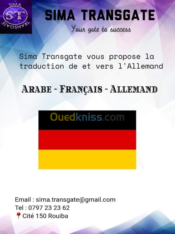 Traduction anglais - allemand  ترجمة عربي - فرنسي - انجليزيى و ألمانية 