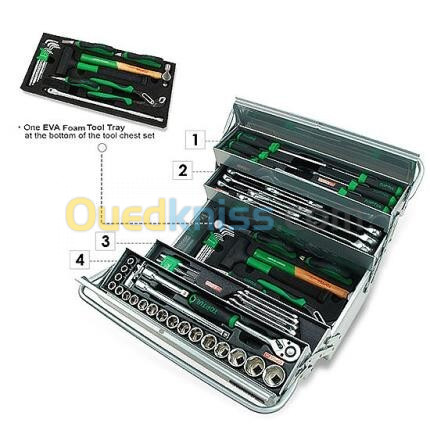 CAISSE A OUTILS 63PCS TOPTUL