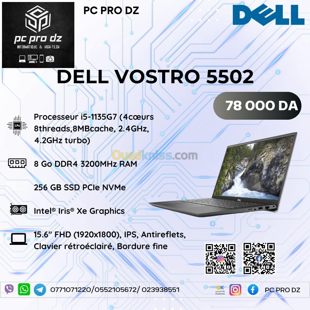 DELL VOSTRO 5502 i5 1135G7 8 Go DDR4 256 GB SSD Intel Iris Xe Graphics 15 Pouces FHD