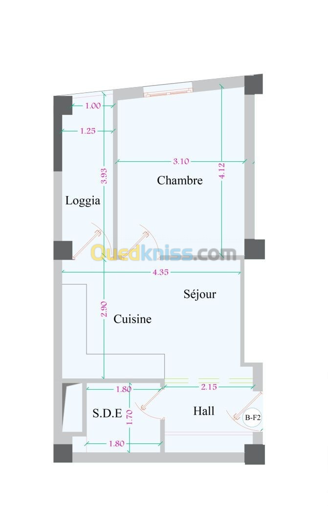 Vente Appartement F2 Alger Bordj el bahri