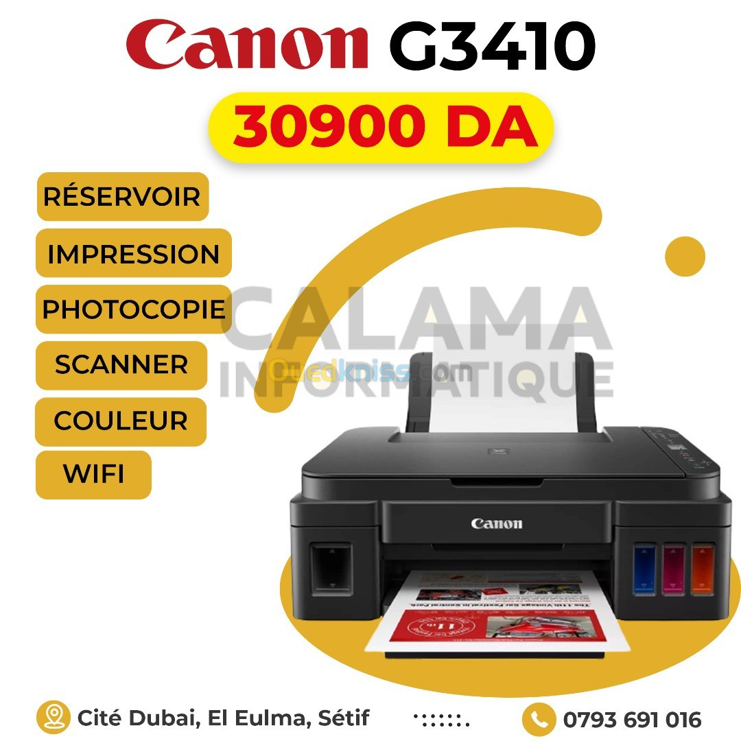 Canon G3410 Réservoir, Couleur, Multifonction, WIFI