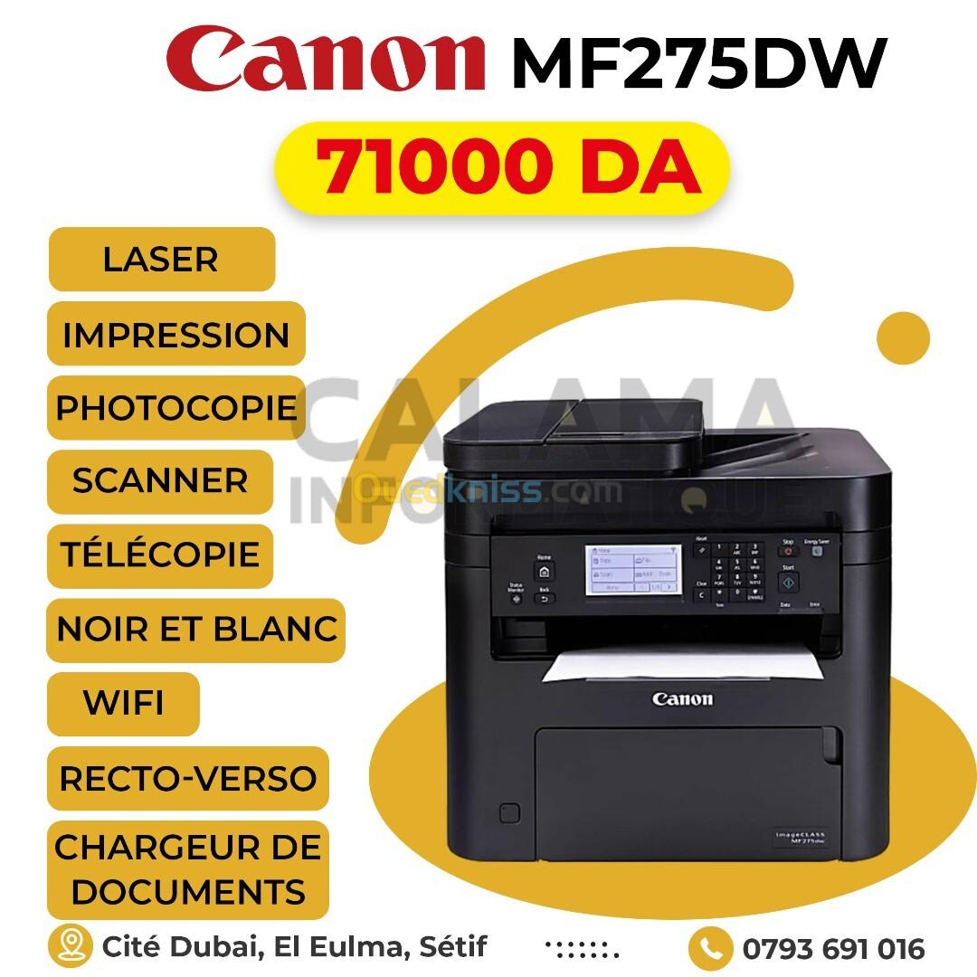 IMPRIMANTE Canon MF275dw LASER NOIR-ET-BLANC 4en1 WIFI RECTO-VERSO ADF