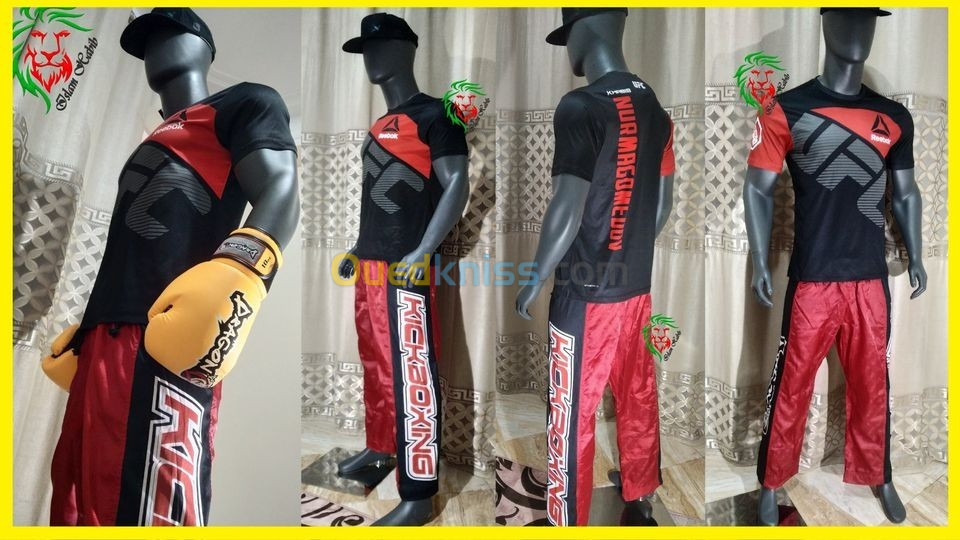 GANTS BOXE + PANTALON  KICK BOXING FULL CONTACT MMA قفاز ملاكمة+سروال كيك بوكسينغ USA