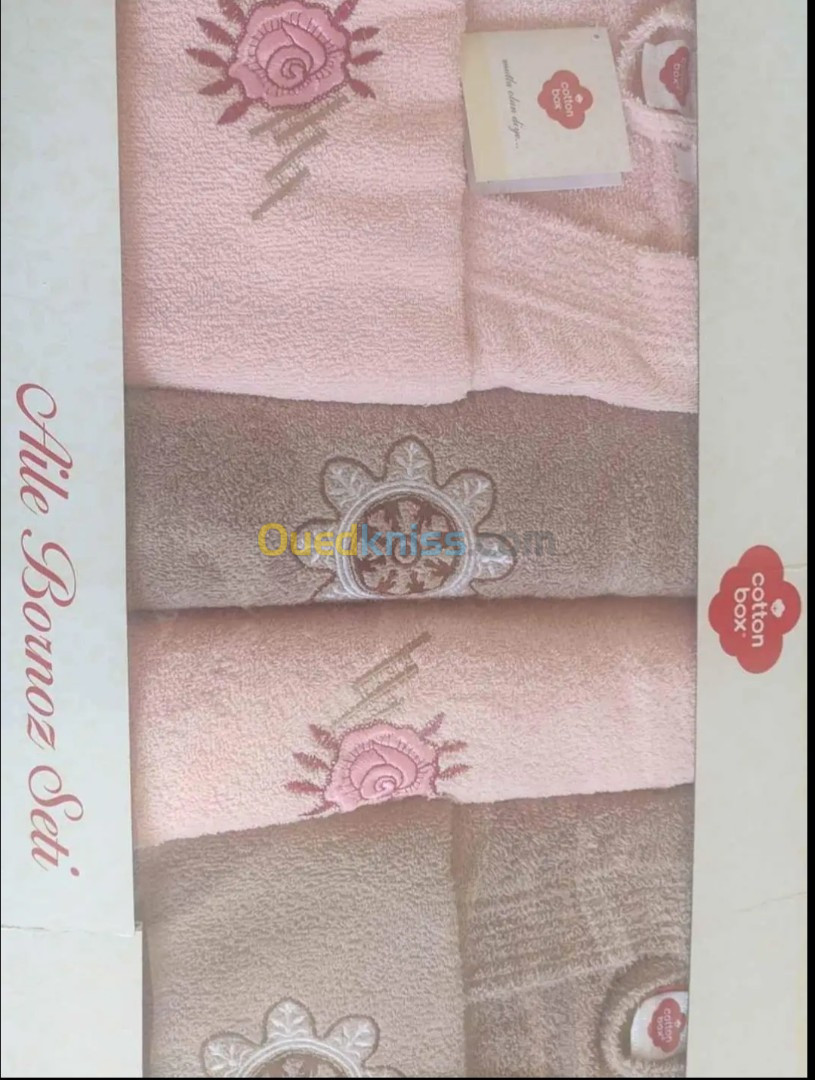 Peignoir sortie de bain Elle et lui cotton box Oran Algeria