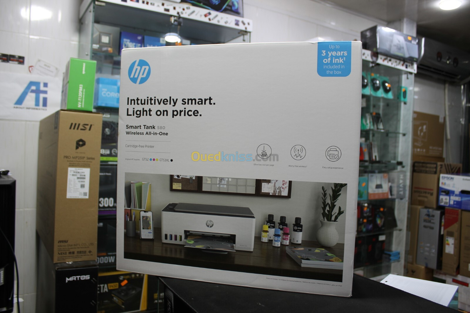 IMPRIMANTE HP SMART TANK 580 TOUT-EN-UN MULTIFONCTION A RESERVOIRS WIFI