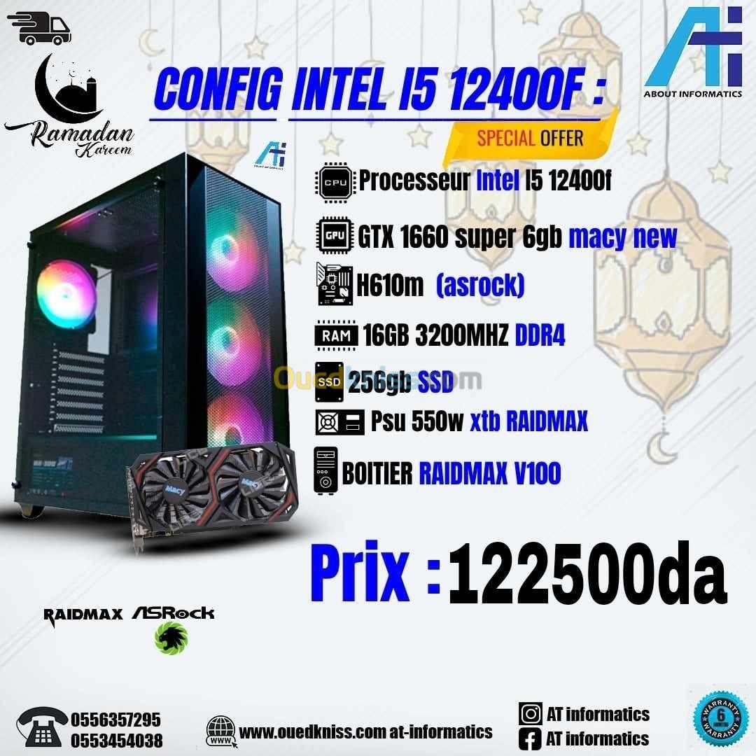 CONFIG PC INTEL I5 12400F / GTX 1660 SUPER 6GB MACY