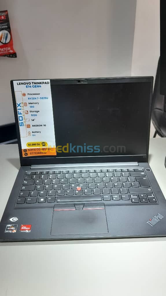 LAPTOP LENOVO THINKPAD E14 GEN4 RYZEN 7 5825U 16G 512SSD 14"