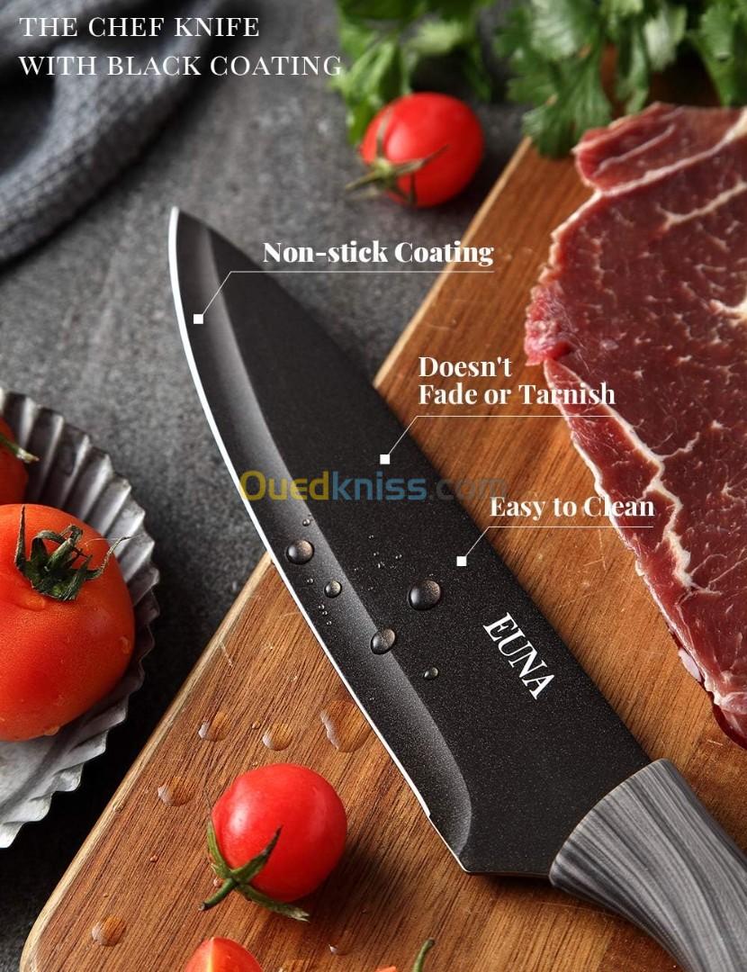 EUNA Couteau De Chef Ultra Tranchant De 18centimetres , Avec Étui Et Boîte Cadeau, Couteau Santoku 