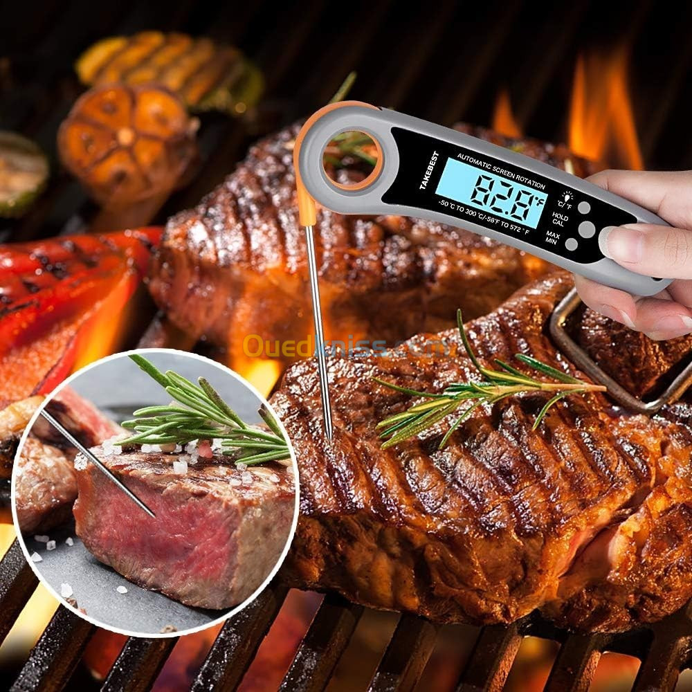 Sonde pliable thermomètre à viande à lecture instantanée barbecue