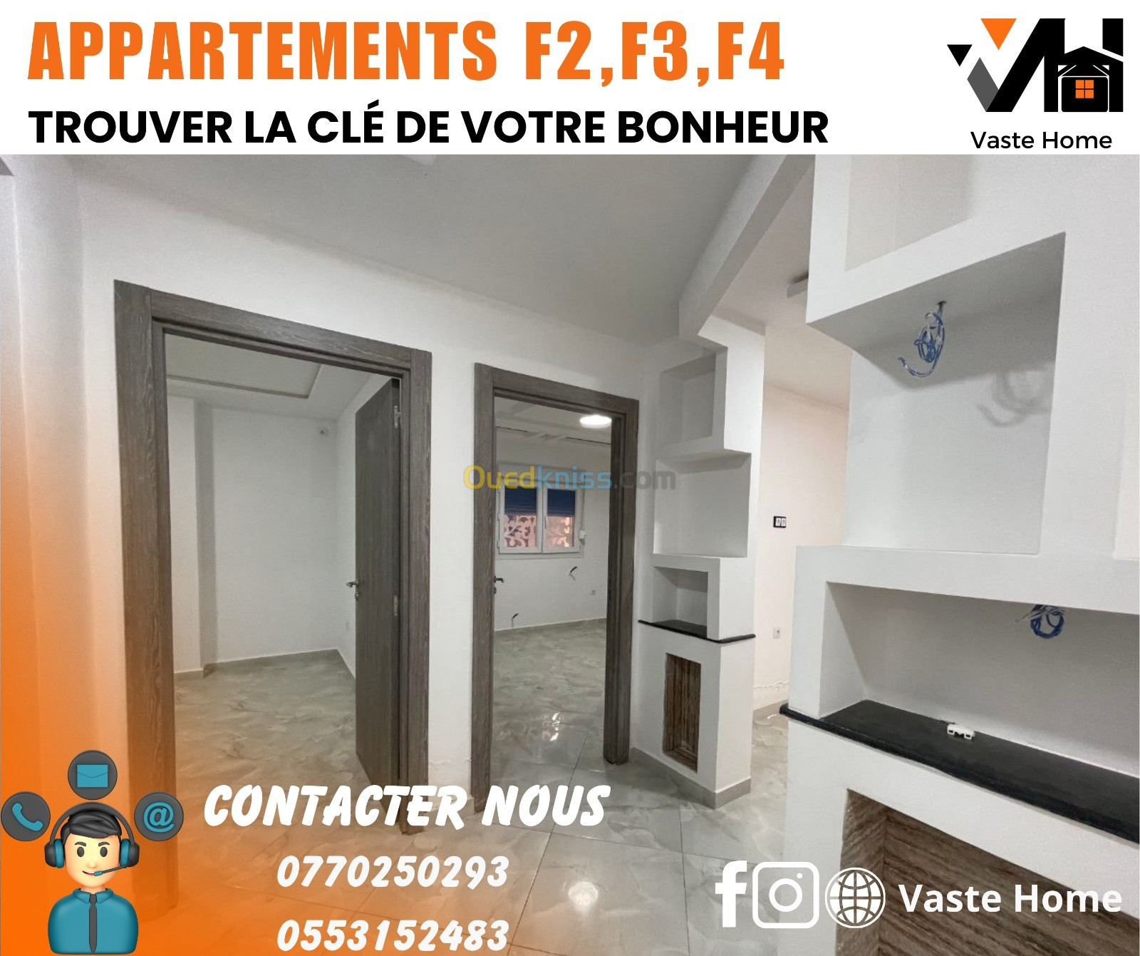 Vente Appartement F3 Alger Bordj el kiffan