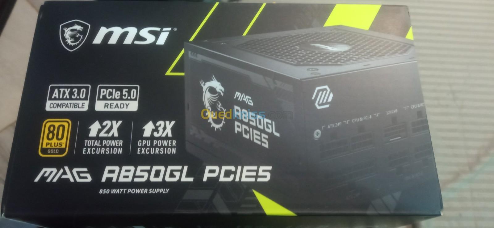 Alimentation GOLD gaming MSI MAG a850gl PCIE5 READY ATX 3.0 JDIDA 