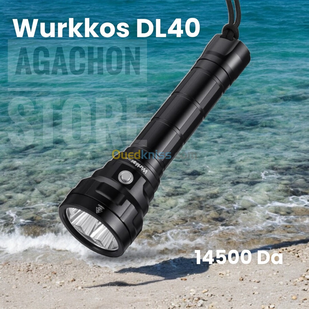 Lampe Torche Wurkkos DL40 - 5000 Lumen Chasse Sous Marine Plongée (Rechargeable)