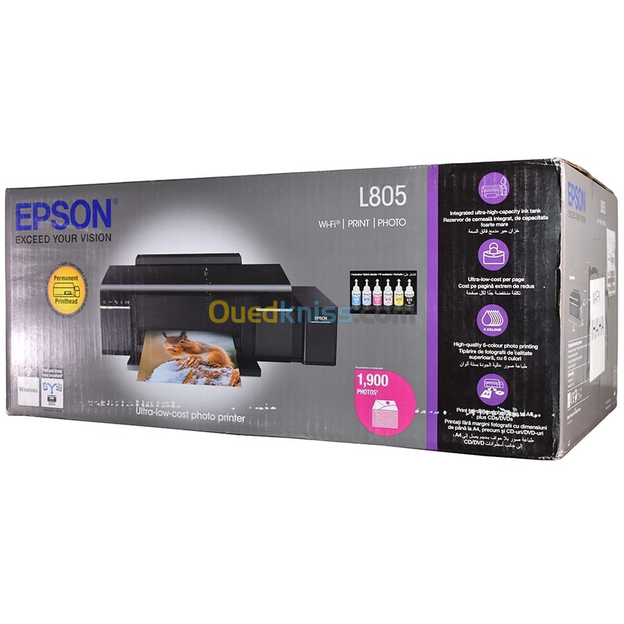 IMPRIMANTE   EPSON L805"WIFI" AVEC SYSTEME  DENCRE CONTINU (6 COULEURS)