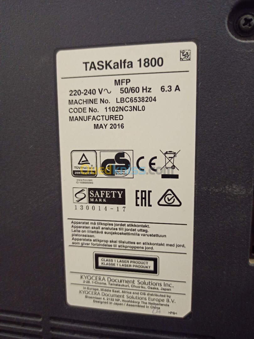 Kyocera taskalfa 1800 laser Monochrome A3