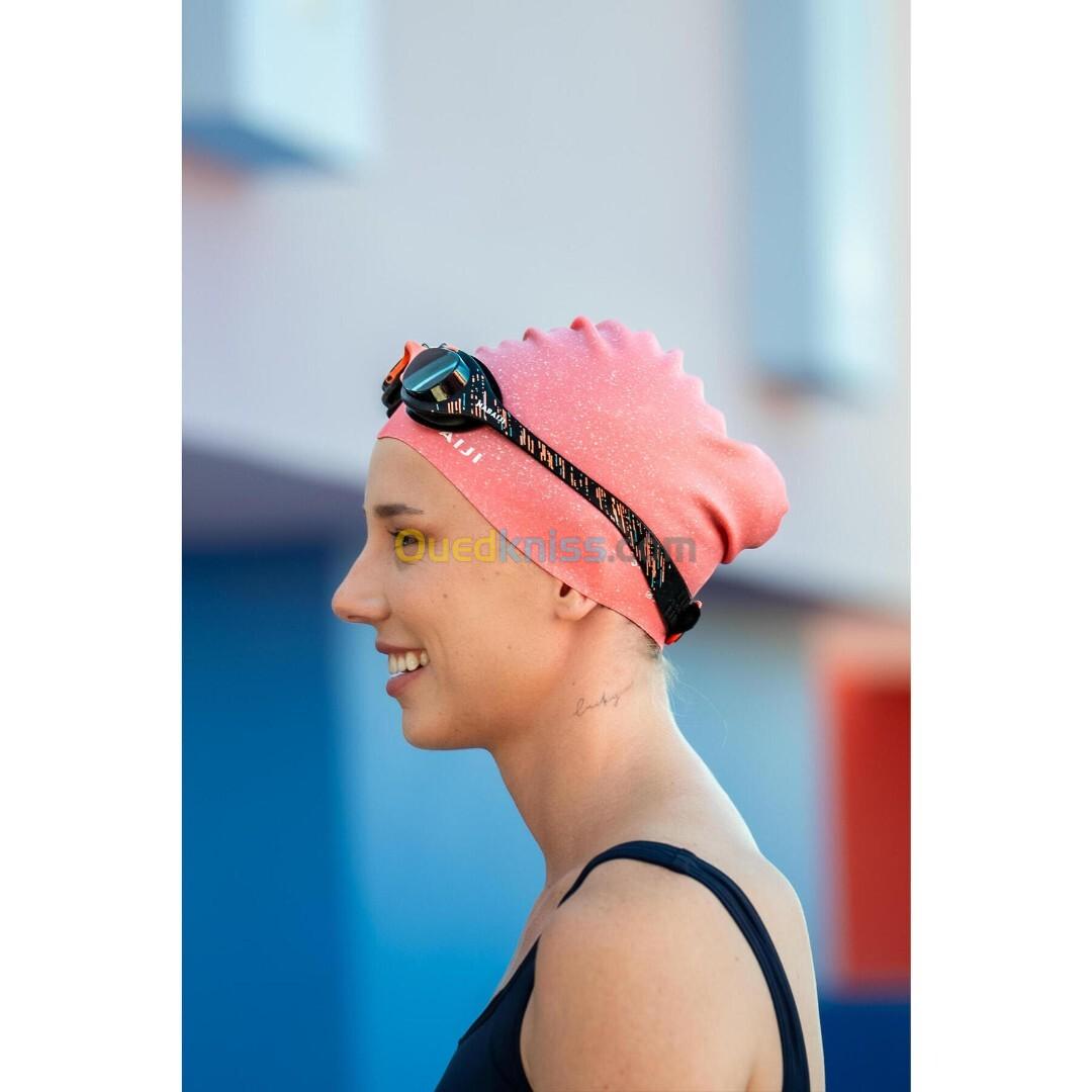 Bonnet de Bain en Silicone - Taille Unique - Cheveux Longs - Rose