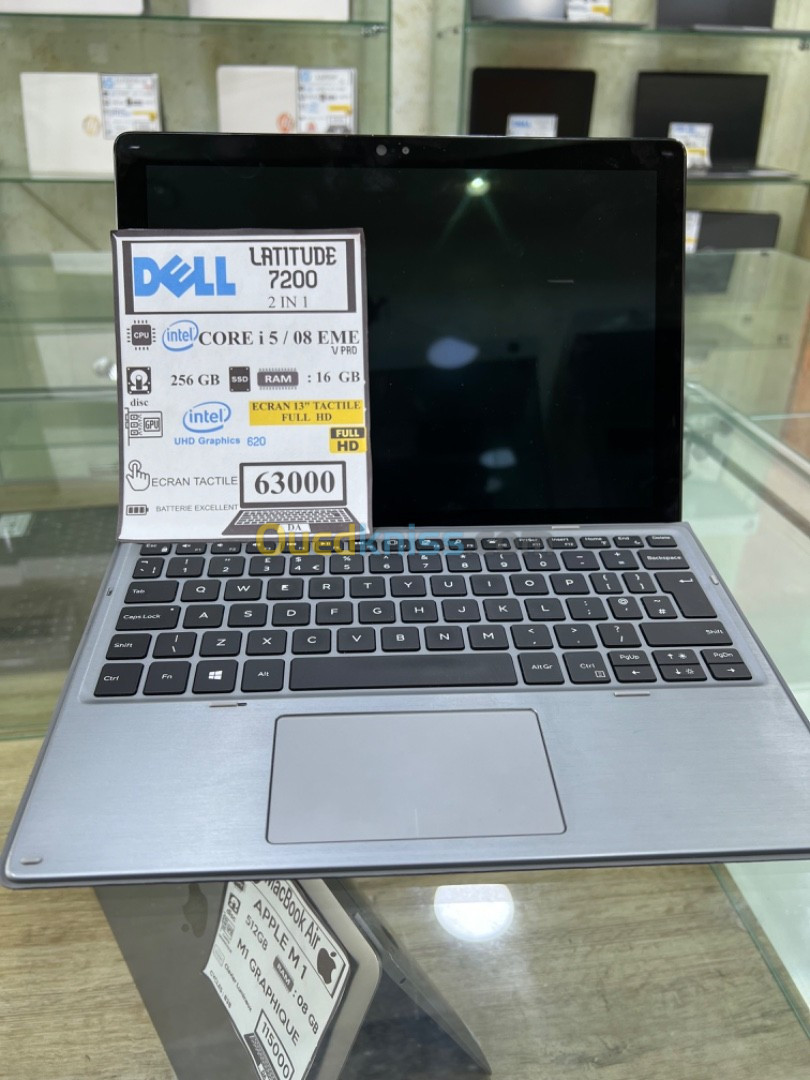 DELL LATITUDE 7200 i5 / 08eme 2 en 1 ÉCRAN TACTILE CLAVIER DETACHABLE 