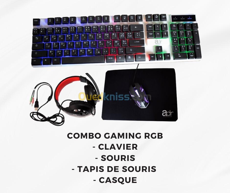 COMBO ADR 4 IN 1 CLAVIER / SOURIS / CASQUE / TAPIS DE SOURIS