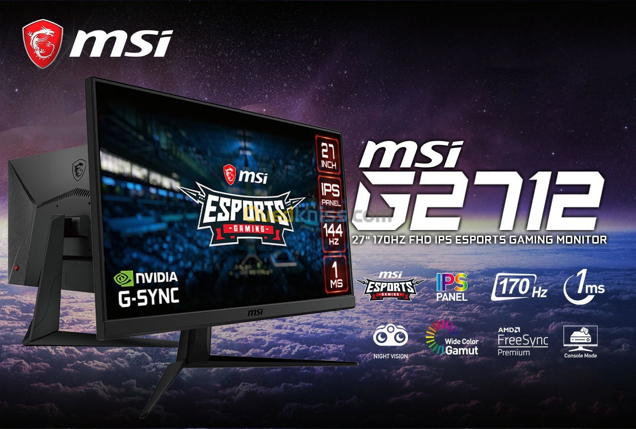 Ecran Gaming MSI G2712 27'' Full HD IPS 170Hz