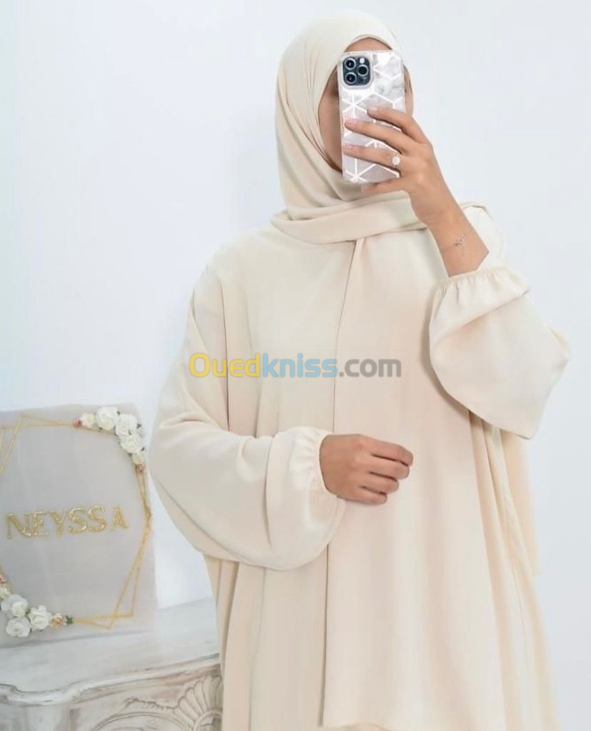 Abaya 2 en 1 (Abaya+foulard)