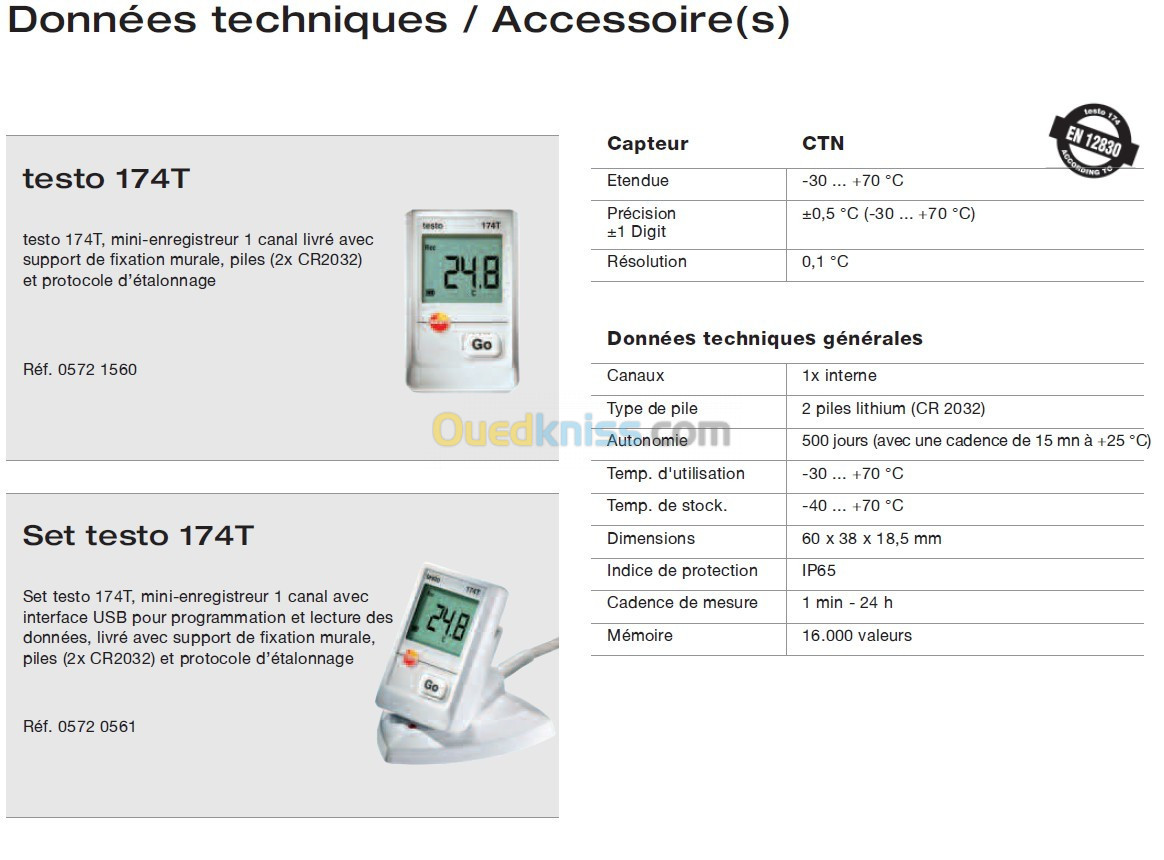 Mini-enregistreur de température/humidité TESTO 174H