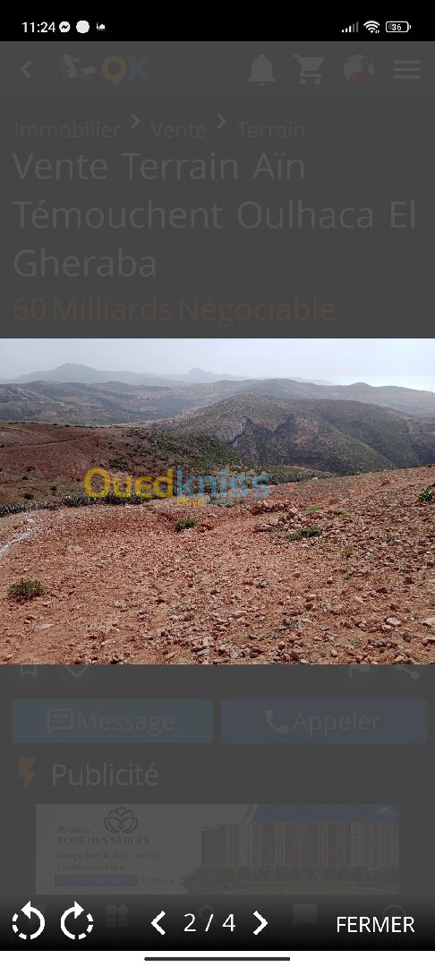 Vente Terrain Aïn Témouchent Oulhaca el gheraba