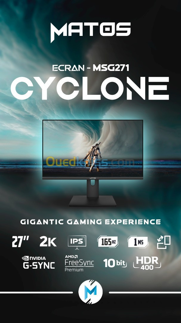 Matos Cyclone MSG 271 V2, 27", 2K, IPS, 165 Hz, 1Ms