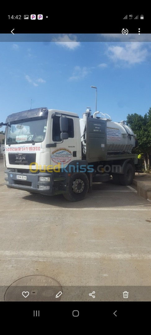 Service camion débouchage vidange 