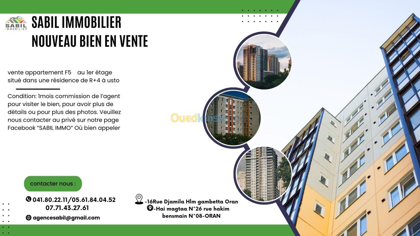 Vente Appartement F5 Oran Oran